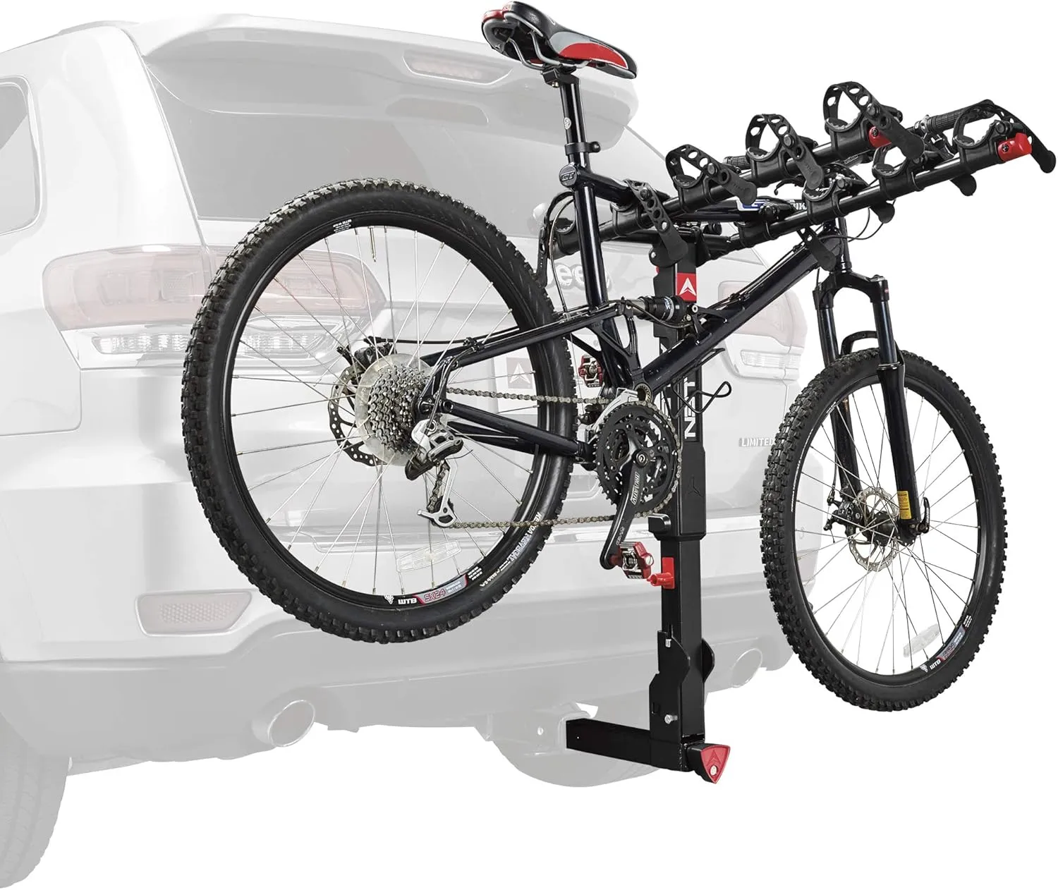 Allen Sports Premier Locking Quick Release 5-Bike Carrier for 2 in. Hitch, QR555 & Master Lock Bike Lock Cable, Set Your Own Combination Bicycle Lock, Black