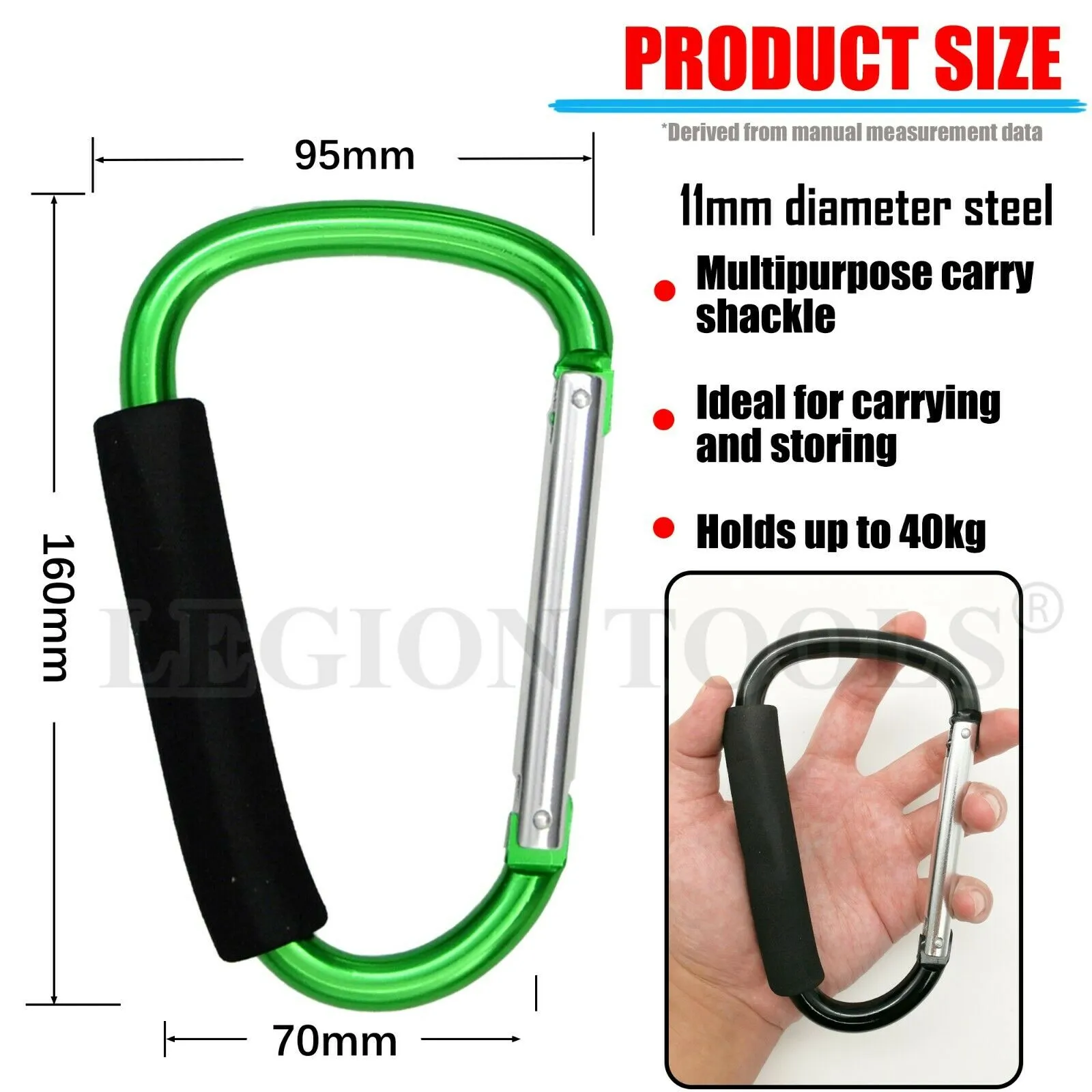 Aluminum D-Ring Carabiner Clip