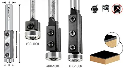 Amana Tool - RC-1000 Insert Solid Carbide Flush Trim 3/4 Dia x 12mm (15/32) x 1/4 Inch Sha