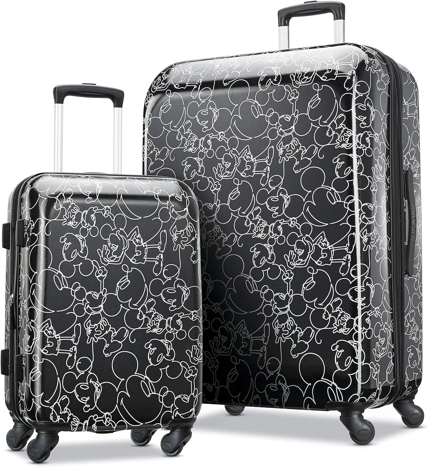 American Tourister Disney Hardside Luggage with Spinner Wheels, Mickey Mouse Scribbler Multi-Face, 2-Piece Set (21/28)