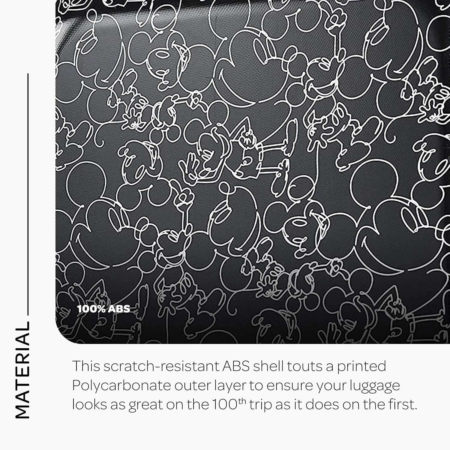 American Tourister Disney Hardside Luggage with Spinner Wheels, Mickey Mouse Scribbler Multi-Face, 2-Piece Set (21/28)