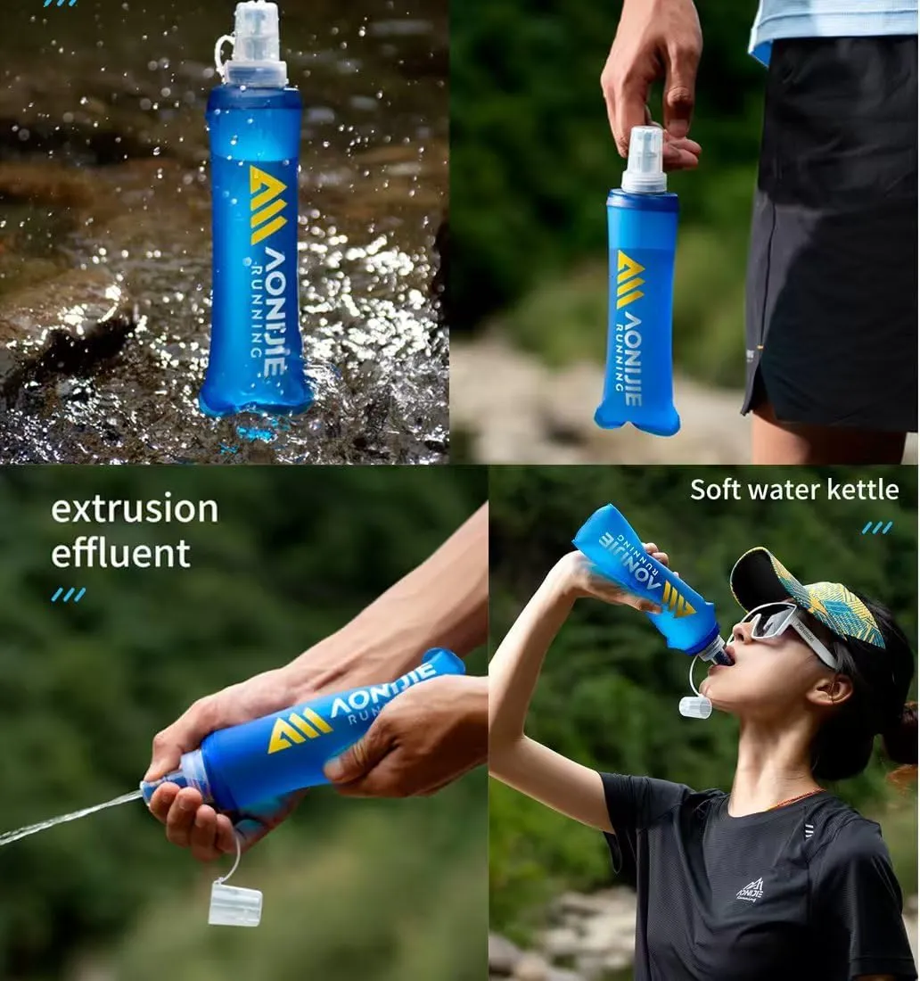 AONIJIE Lovtour Quick Shot Handheld Hydration Pack with 500ml BPA Free Collapsible TPU Water Soft Flask