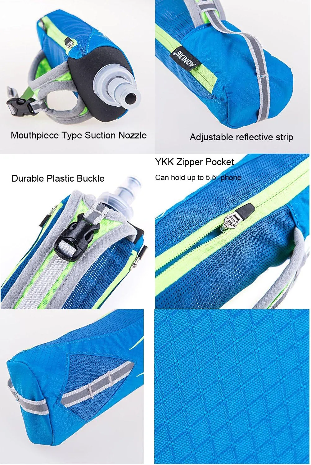 AONIJIE Lovtour Quick Shot Handheld Hydration Pack with 500ml BPA Free Collapsible TPU Water Soft Flask