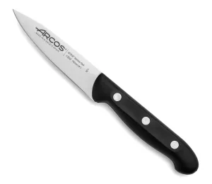 Arcos Paring Knife 4 Inch Stainless Steel. Professional Kitchen Knife for Peeling Fruits and Vegetables. Ergonomic Polyoxymethylene Handle and 100mm Blade. Series Maitre. Color Black