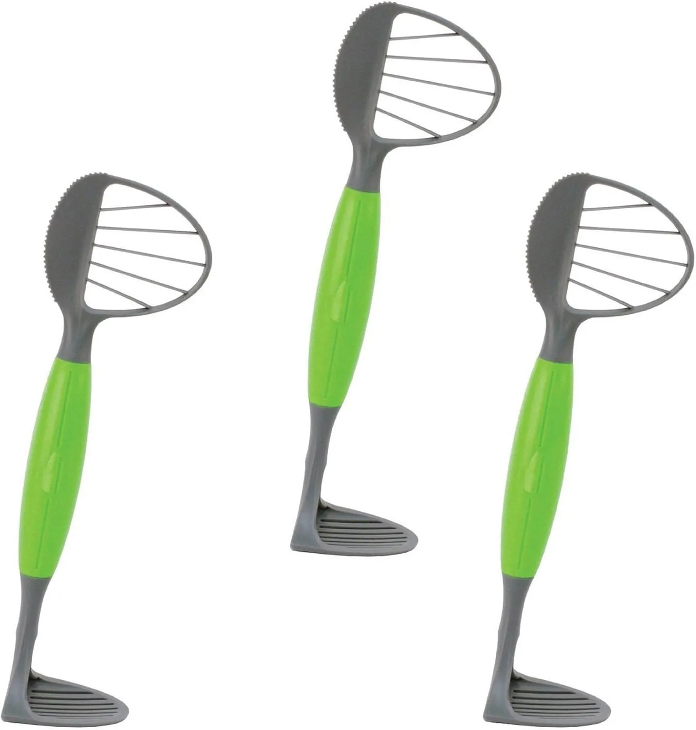 Avocado Tool - 5-in-1 Opener Knife, Pitter, Slicer, Scoop and Masher, Best Kitchen Utensil for Avocados; Dishwasher Safe Guacamole Maker Splits, Pits & Slices; Green, BPA Free (3 Piece) by Jokari