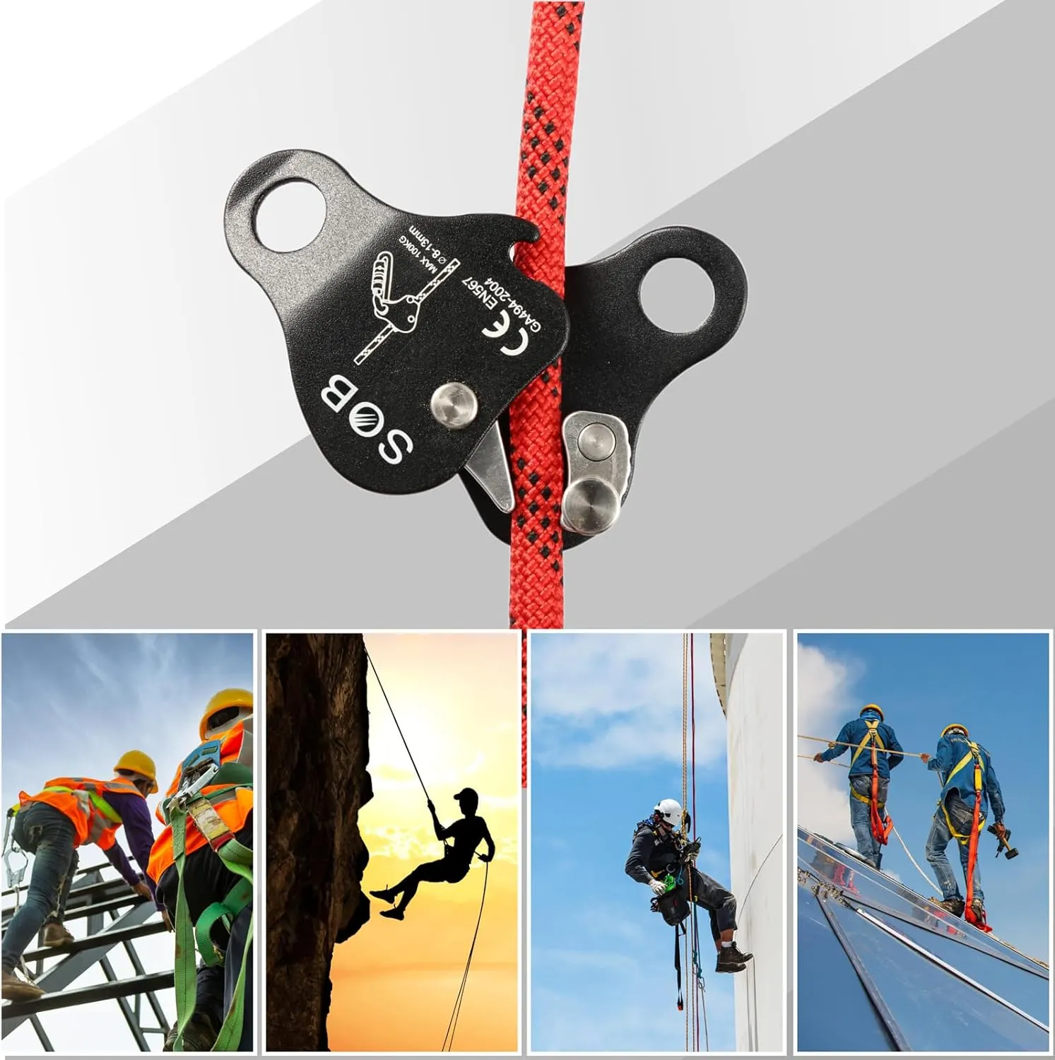 Azarxis 35 kN 50 kN Climbing Rescue Figure 8 Descender Large Bent-Ear Rigging Plate Heavy Duty & High Strength Rappel Device Equipment for Rappelling Belaying Tree Climbing Aerial Silks Rigging