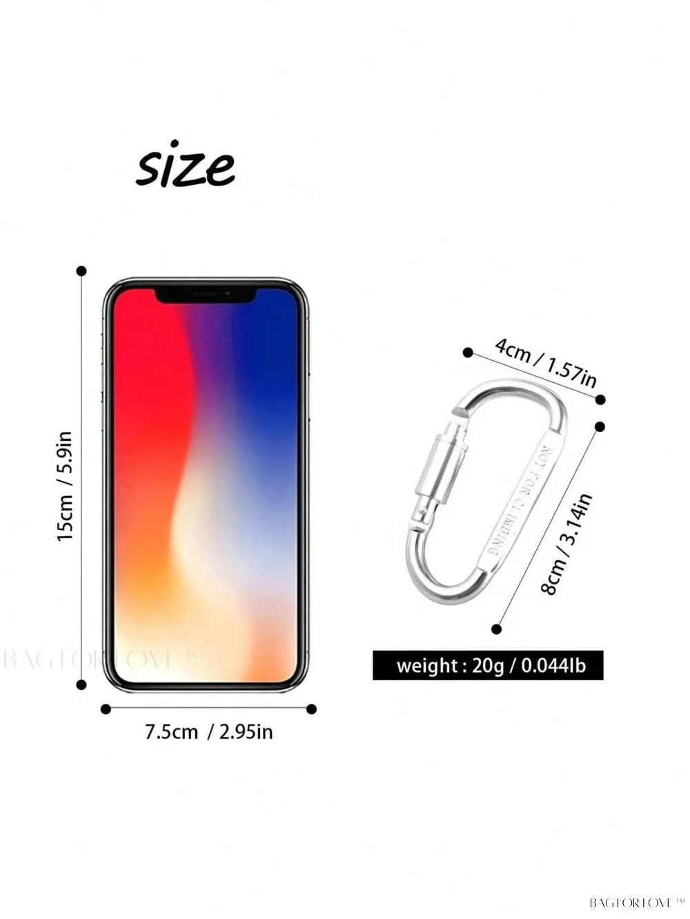 BagForLove - Lightweight Aluminum Alloy Carabiner for Casual Hikers