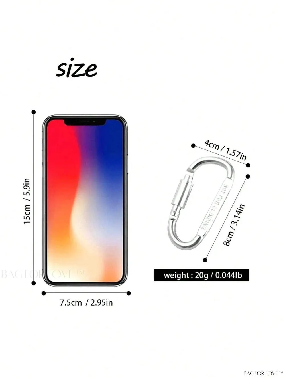 BagForLove - Lightweight Aluminum Alloy Carabiner for Casual Hikers