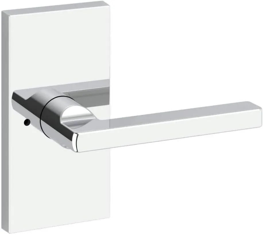 Baldwin PVSQUCFR260 PV.SQU.CFR Square Privacy Door Lever Set with 5 Inch Rectangle Rose from The Reserve Collection