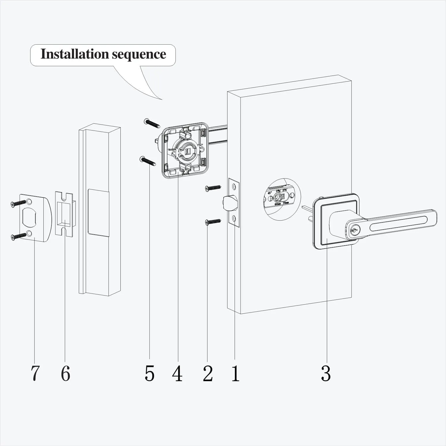 BAOLONG Door Handle Locking Lever with Modern Contemporary Square Design,Modern Square Door Lever Bathroom Door Lock Privacy Lever Lock for Interior Door Satin Nickel.
