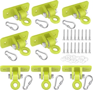 BETOOLL Heavy Duty Swing Hangers Porch Swing Hanging Kit for Playground Ceiling Mounts Tree Swing Hanger Indoor Outdoor Swingset Hardware Brackets Hooks 2400lb Yoga Hammock Accessories Yellow 8PCS