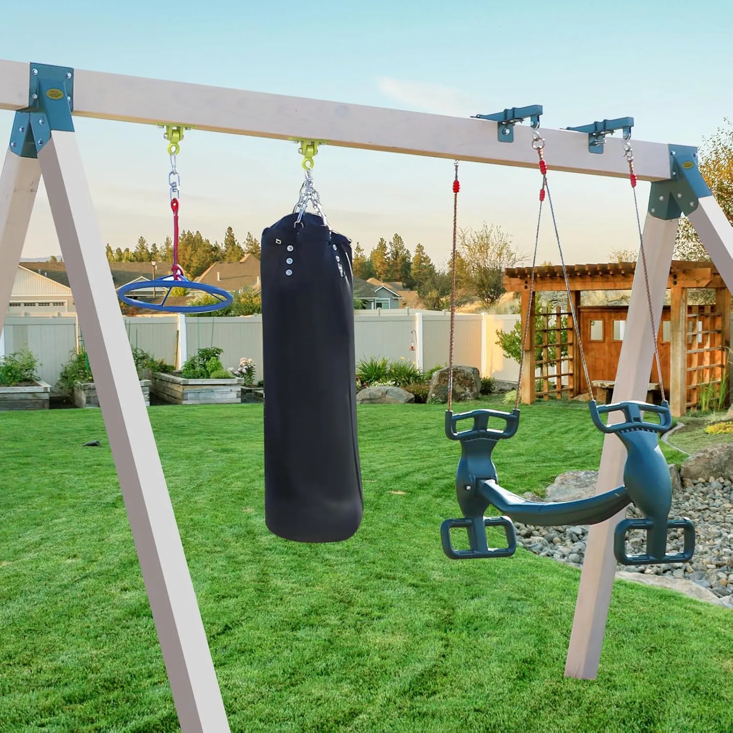 BETOOLL Heavy Duty Swing Hangers Porch Swing Hanging Kit for Playground Ceiling Mounts Tree Swing Hanger Indoor Outdoor Swingset Hardware Brackets Hooks 2400lb Yoga Hammock Accessories Yellow 8PCS