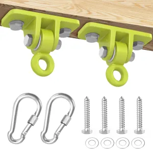 BETOOLL Swing Hangers Heavy Duty Porch Swing Hanging Kit for Ceiling Mounts Playground Tree Swing Hanger Indoor Outdoor Swingset Hardware Brackets Hooks 2400lb Yoga Hammock Accessories Yellow 2PCS