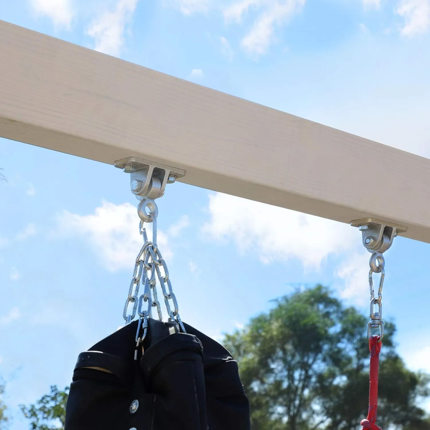 BETOOLL Swing Hangers Heavy Duty Wooden Swing Set Accessories with Screws and Locking Snap Hooks 10000 lb Capacity Set of 8