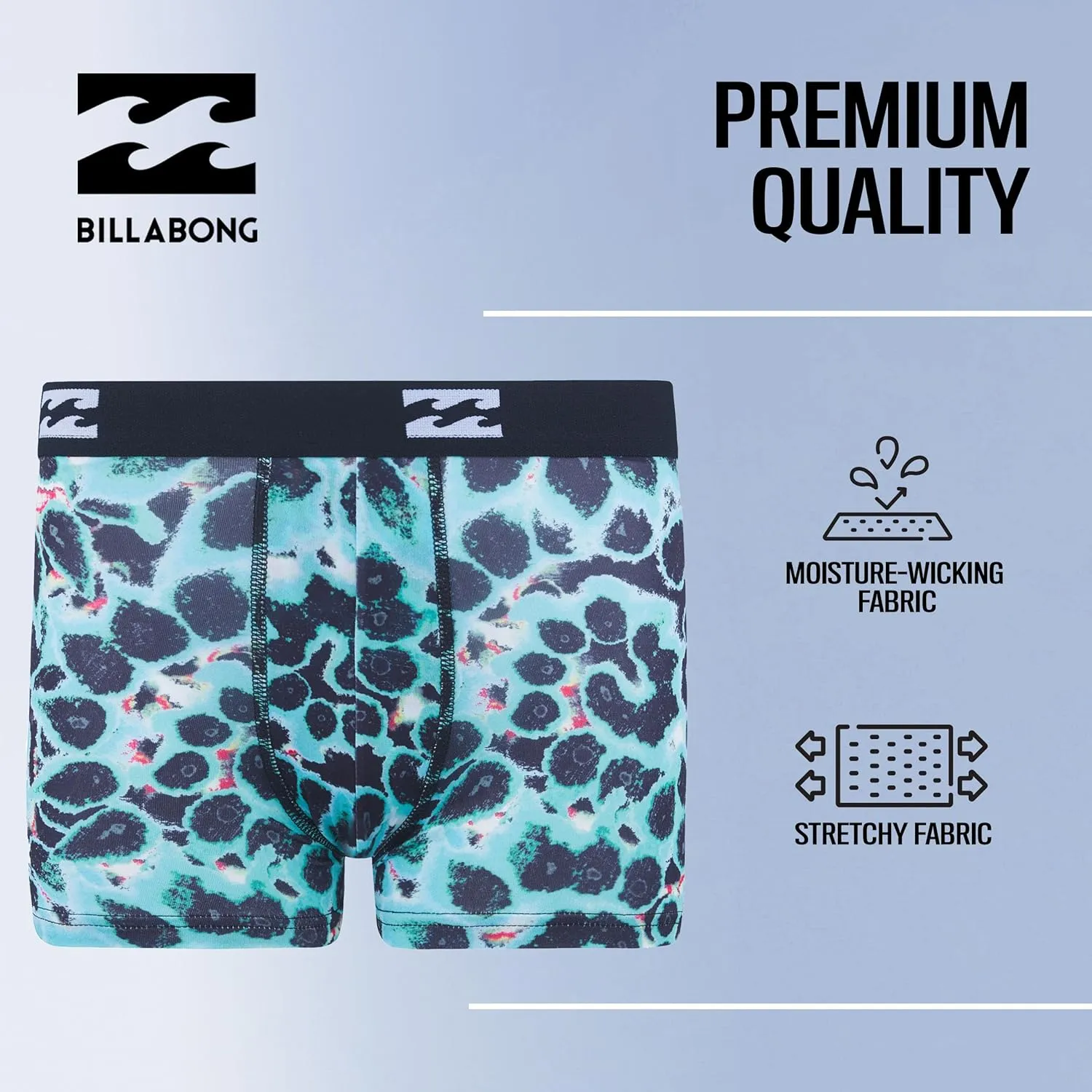 Billabong Boys Underwear 4 Pack Boxer Briefs for Boys 6-18 Durable Stretch Breathable Moisture Wicking