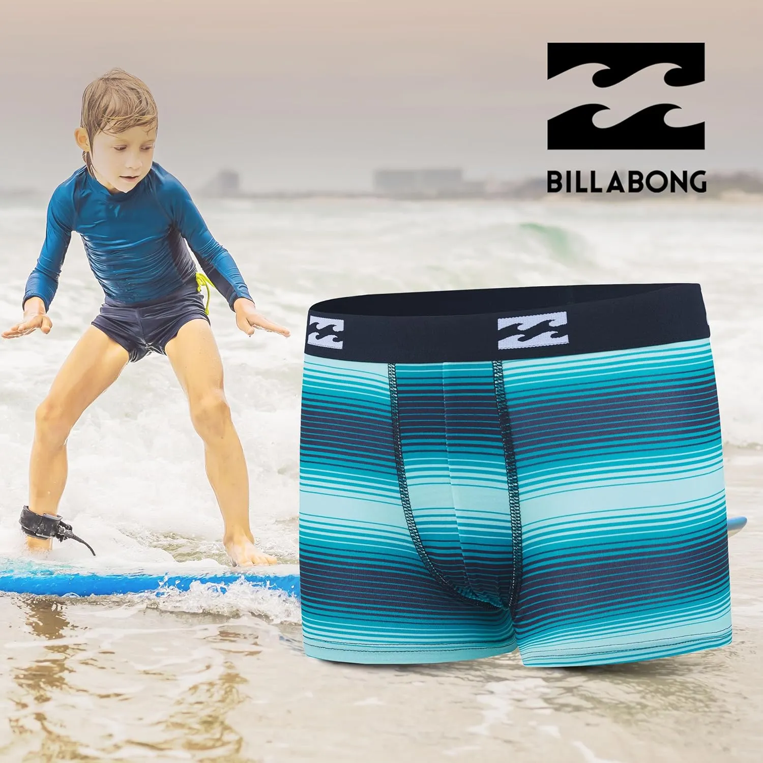 Billabong Boys Underwear 4 Pack Boxer Briefs for Boys 6-18 Durable Stretch Breathable Moisture Wicking