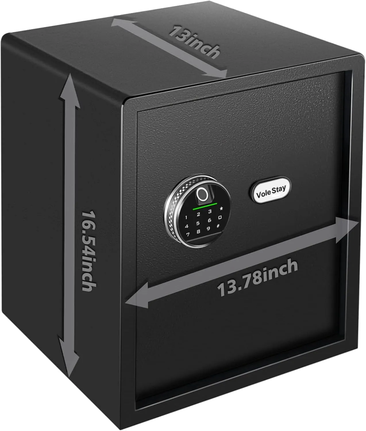 Biometric Home Safe, Fingerprint Gun Safe Lock Box,Money Box for Jewelry Handgun Cash Valuables,Perfect for Home/Office/Hotel, Black, 1.7 Cubic Feet