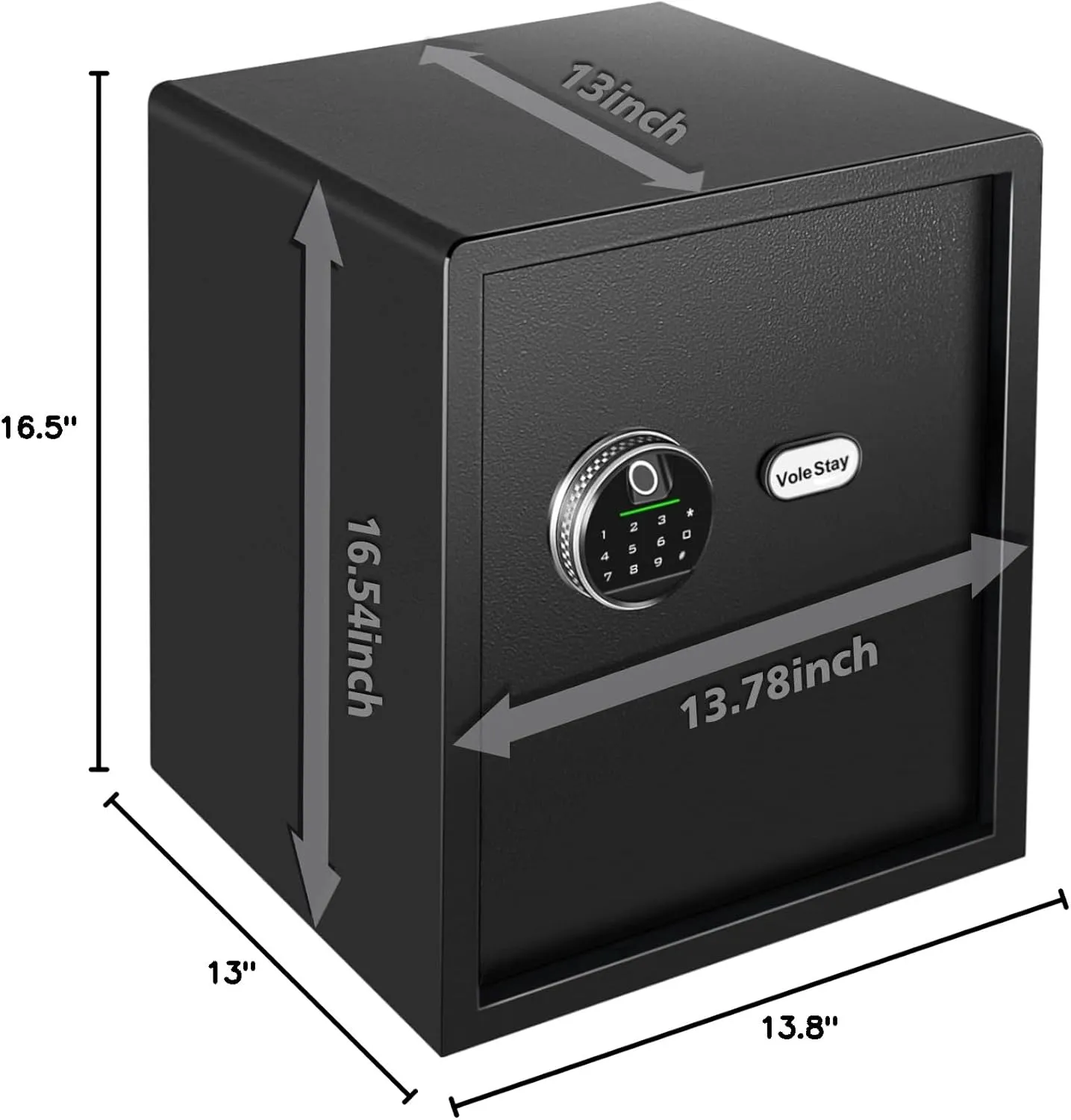 Biometric Home Safe, Fingerprint Gun Safe Lock Box,Money Box for Jewelry Handgun Cash Valuables,Perfect for Home/Office/Hotel, Black, 1.7 Cubic Feet