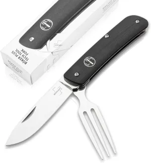 Böker Plus® Tech Tool Fork - noble pocket knife with fork - foldable camping cutlery - design travel cutlery - foldable outdoor cutlery with clip