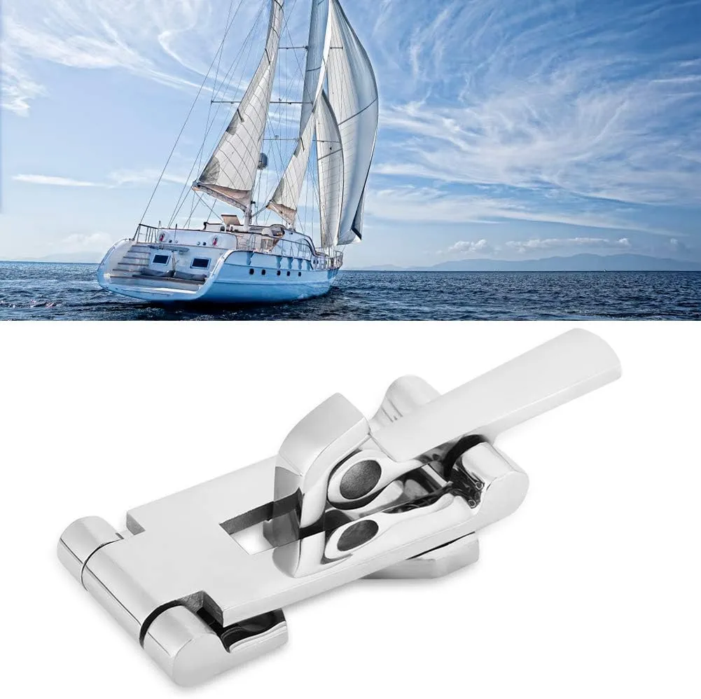 Boat Buckle Set, 316 Stainless Steel Anti-Rattle Locking Hatch Clamp 120MM