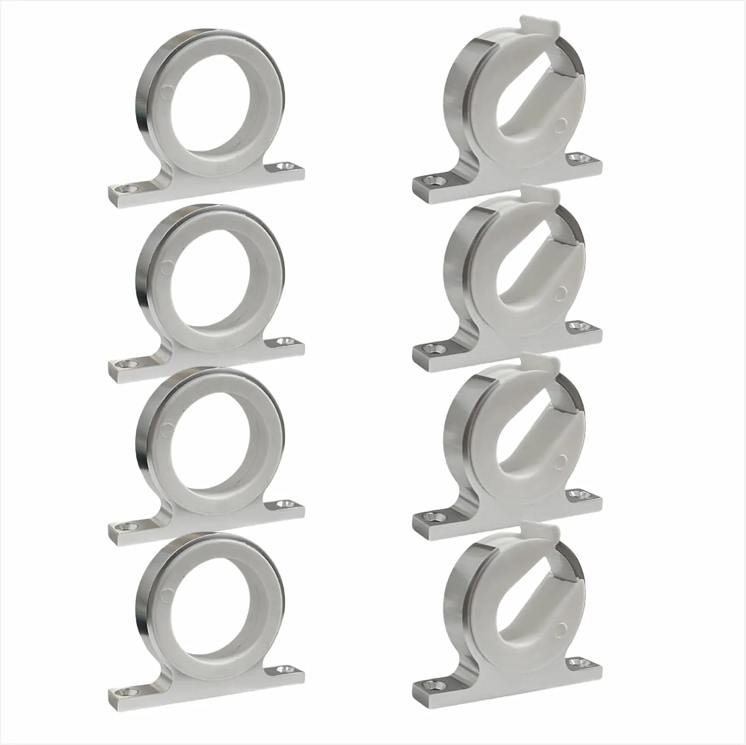 Boat Fishing Rod Hanger - Marine Fishing Reel Storage Rack Holder for Car RV Van Yacht Ship, Smooth Polished Aluminum (4 Set)