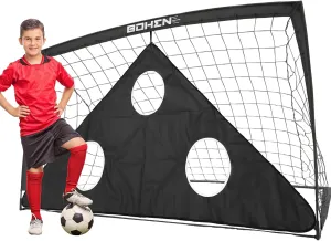 BOHEN 6x4FT Portable Soccer Goal for Kids Backyard with Carry Bag - Easy Folding Lightweight Fun for Outdoor Indoor Training Games for Teen Youth Adult