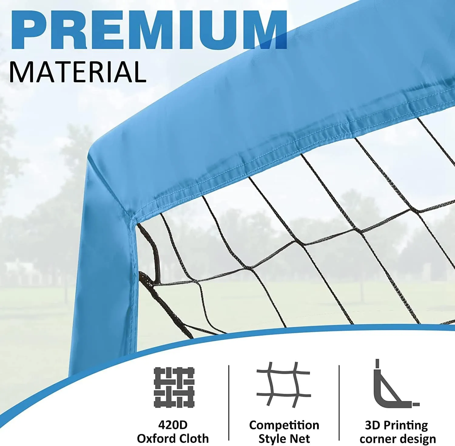 BOHEN 9x5FT Portable Soccer Goal for Kids Backyard with Carry Bag - Easy Folding Lightweight Fun for Outdoor Indoor Training Games for Teen Youth Adult
