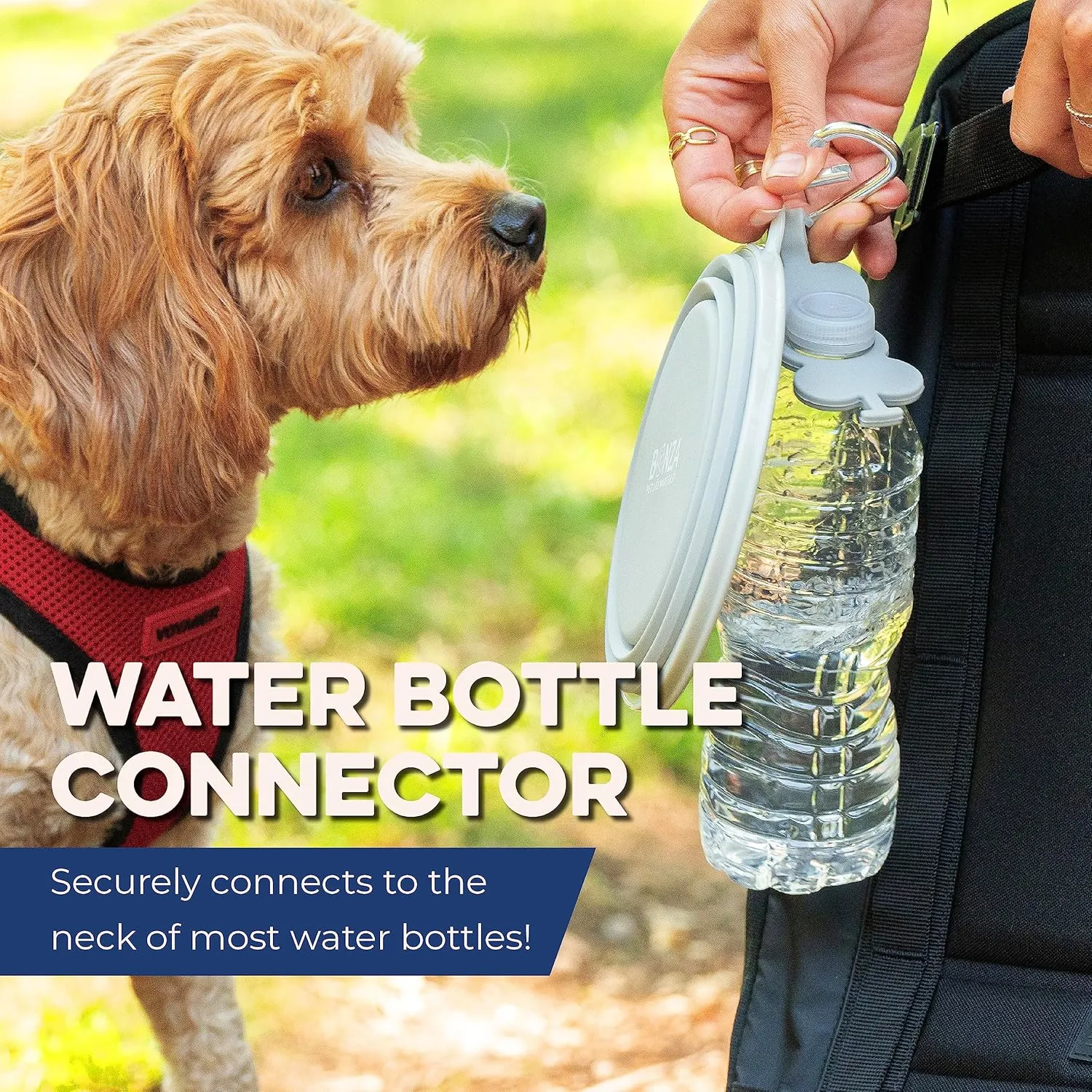 Bonza X-Large Collapsible Dog Bowl, 1500 ML Reinforced Rim, with Carabiner, Water Bowl for Dogs - Travel Essential