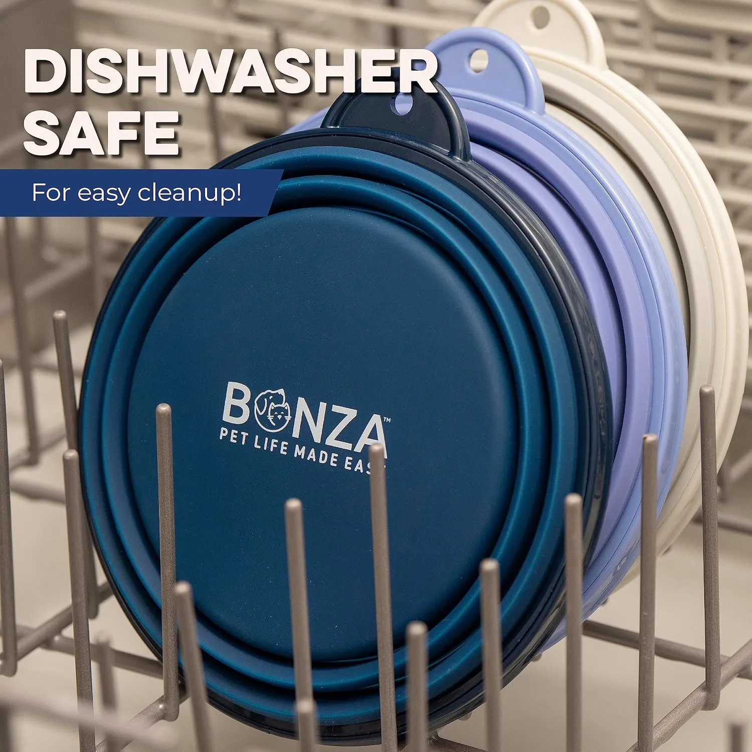 Bonza X-Large Collapsible Dog Bowl, 1500 ML Reinforced Rim, with Carabiner, Water Bowl for Dogs - Travel Essential