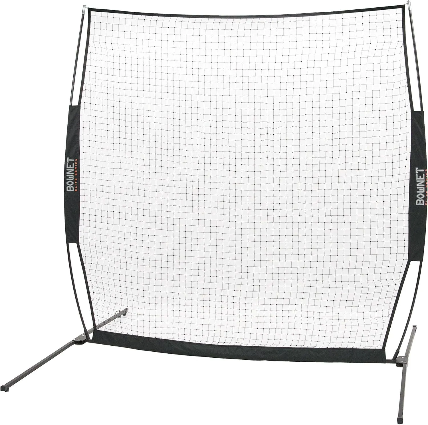 Bownet Elite Baseball Softball Protection Net (8' x 8') Portable Screen - Durable Powder-Coated Frame - Quick Setup - Carry Bag - Hitting Batting Practice Safety Gear, Black, One Size