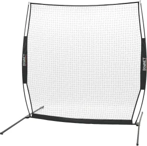 Bownet Elite Baseball Softball Protection Net (8' x 8') Portable Screen - Durable Powder-Coated Frame - Quick Setup - Carry Bag - Hitting Batting Practice Safety Gear, Black, One Size