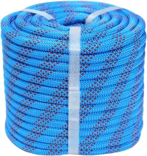 Braided Polyester Arborist Rigging Rope (3/8 inch X 100 feet) High Strength Outdoor Rope for Rock Climbing Hiking Camping Swing, Blue/Red