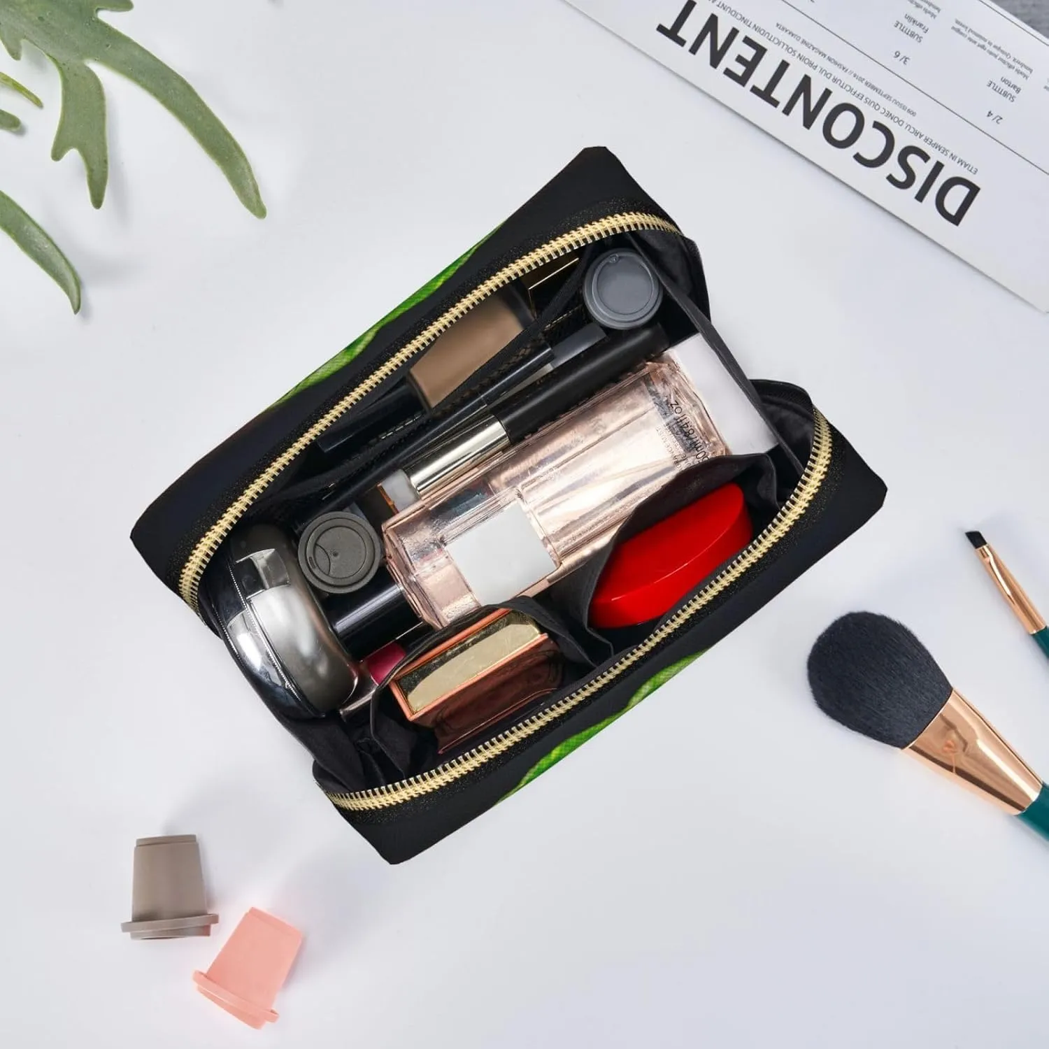 Bright Cabbage Toiletry Pouch, Travel-Friendly Makeup Organizer For Makeup Brushes, Lipsticks