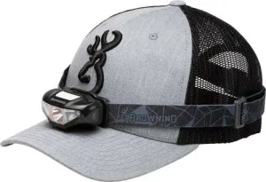 Browning Cap/headlamp Combo - Gray/blk W/100 Lumen Light!