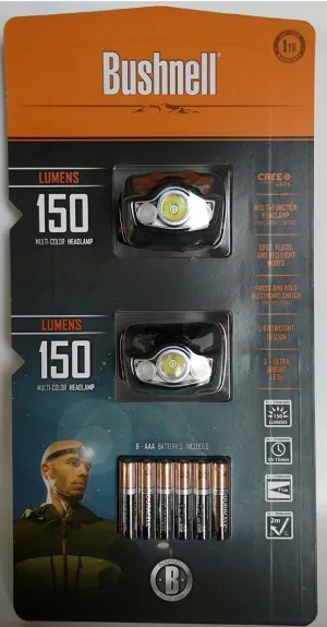 Bushnell 150 Lumen Multicolor Headlamp (2 ct.)