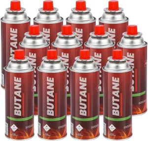 Butane Fuel Canister - UL Listed - RVR Safety System - (12 Pack)