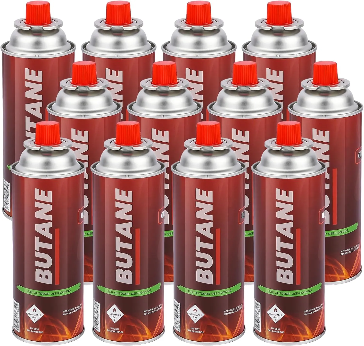 Butane Fuel Canister - UL Listed - RVR Safety System - (12 Pack)