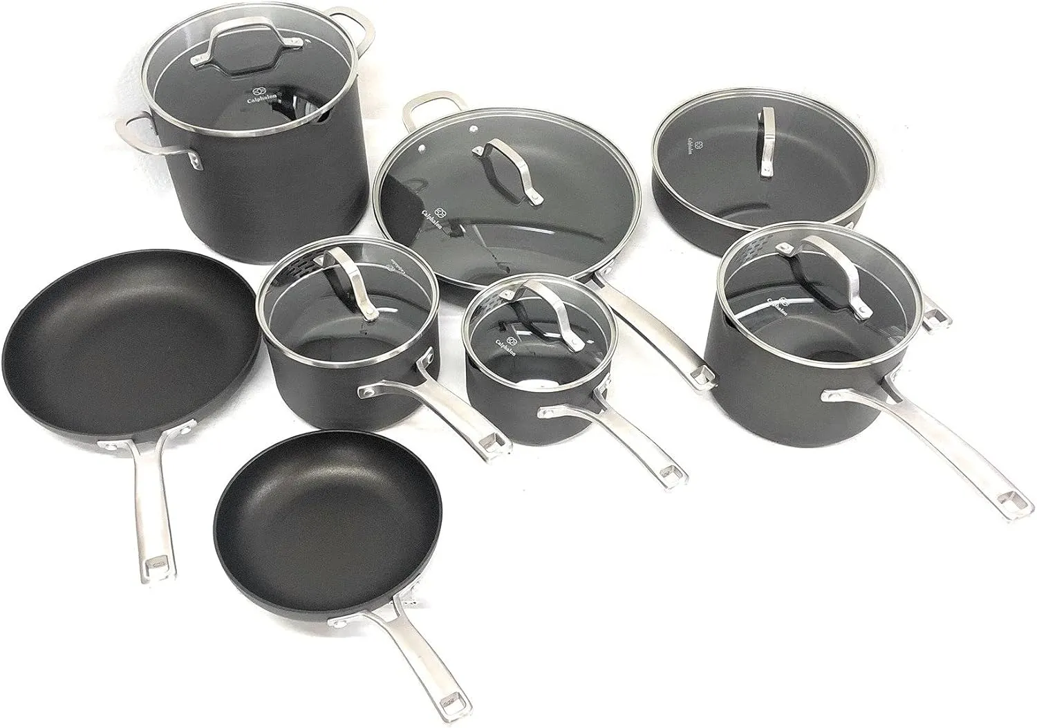 Calphalon Classic Nonstick Hard-Anodized 14-Piece Cookware Set, Grey