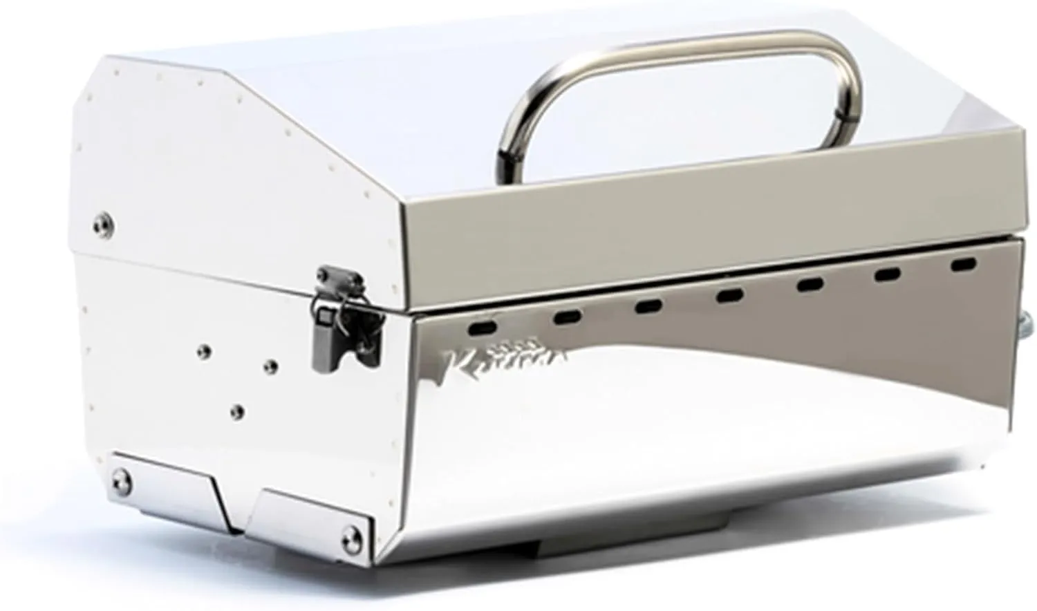 Camco Kuuma Premium Stainless Steel Mountable Gas Grill w/Regulator -Compact Portable Size Perfect for Boats, Tailgating and More - Stow N Go 125" (58140)
