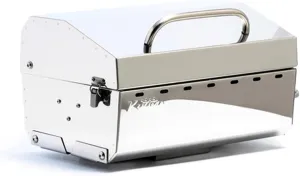Camco Kuuma Premium Stainless Steel Mountable Gas Grill w/Regulator -Compact Portable Size Perfect for Boats, Tailgating and More - Stow N Go 125" (58140)