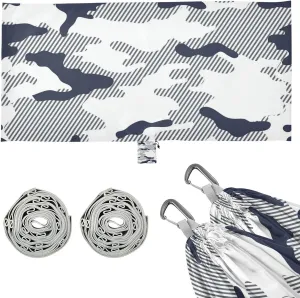 Camouflage Dark Blue Camping Hammock Single Portable Hammocks 330 lbs Capacity with 2 Tree Straps and Attached Carry Bag,Perfect for Outdoor,Indoor,Beach,Camping,Travel