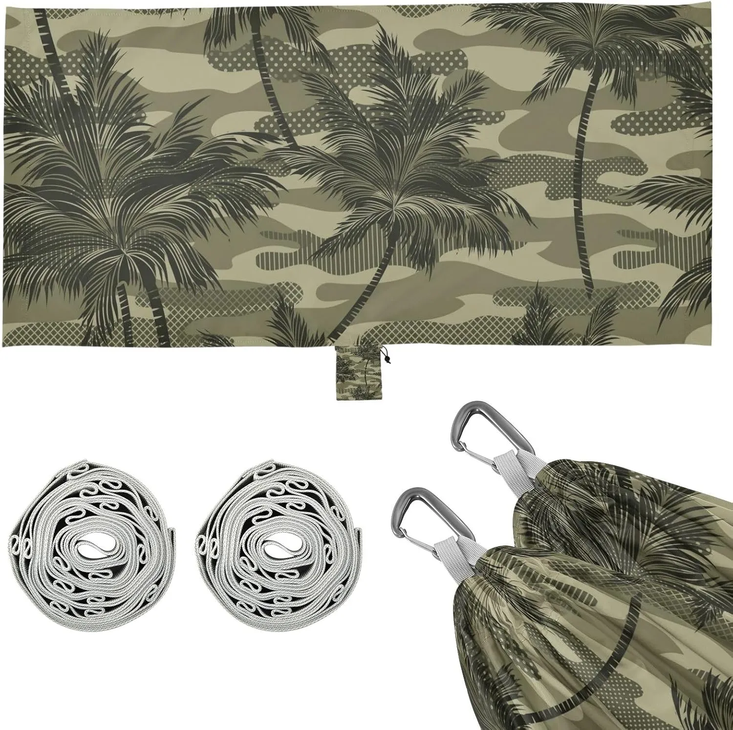 Camouflage Fashion Tree Camping Hammock Single Portable Hammocks 330 lbs Capacity with 2 Tree Straps and Attached Carry Bag,Perfect for Outdoor,Indoor,Beach,Camping,Travel