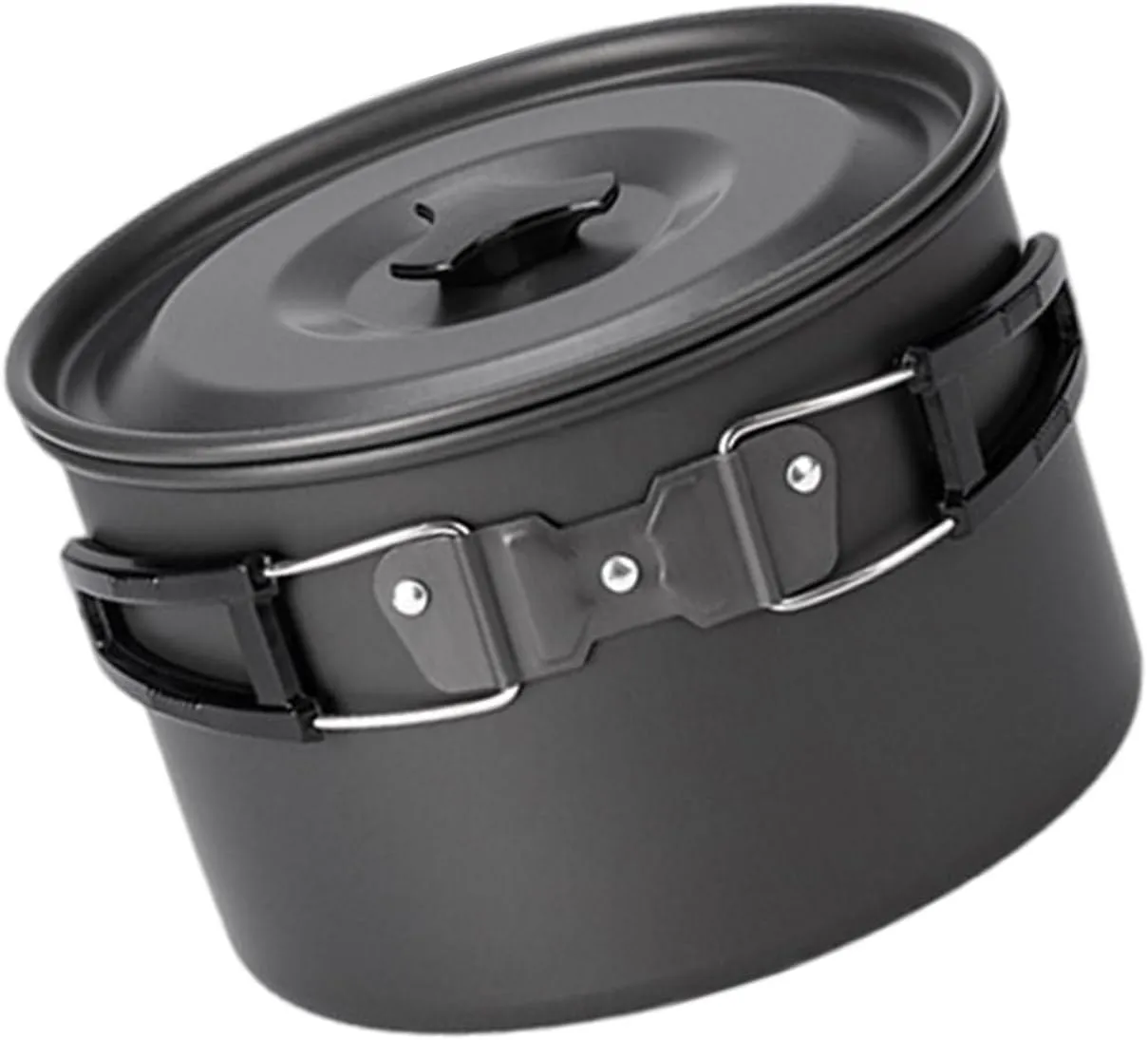 Camping Cook Pots with Lid and Folding Handle Outdoor Cooking Pots Utensils Nonstick Camping Cookware Easy to