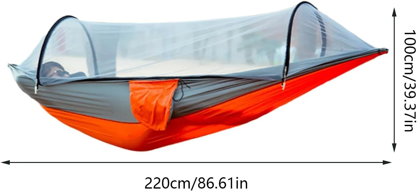 Camping Hammock - Backpacking Hammock | Hanging Bed With Net | Safety Buckle | Storage Bag | 2 Pieces 3 Meter Rope | Breathable Lightweight Compact Camp Accessories For Backyard Survival Travel Hiking
