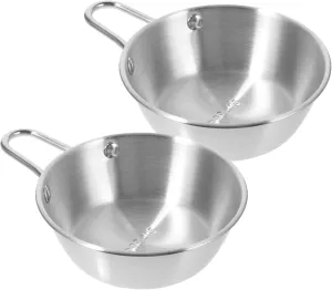 Camping Silverware Set Collapsible Stainless Steel Bowl Small Makgeolli Bowl Outdoor Water Cup Picnic Accessory