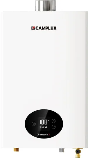 CAMPLUX Climatech 3 Tankless Water Heater Gas 4.22 GPM, 102,000 BTU Propane Tankless Water Heaters, High Efficiency Instant Hot Water with Multi-Points Use for Whole House, Indoor, CX422, White