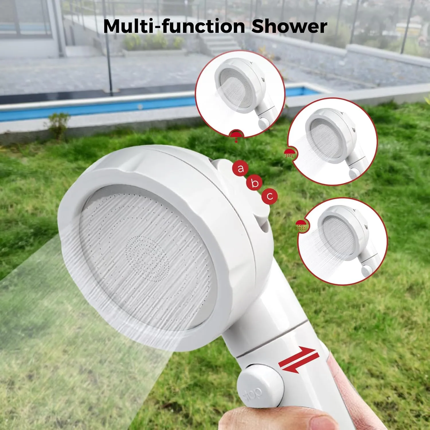 CAMPLUX Portable Propane Water Heater - 2.64GPM, 3.3GPM Pump & Pipe Strainer, 68,000 BTU for Camping & Off-Grid Cabins