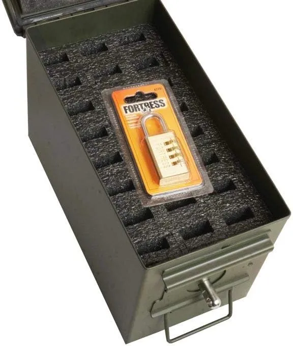Case Club 24 Magazine Ammo Can Set with Pre-Installed Locking Hardware and Included Combination Padlock