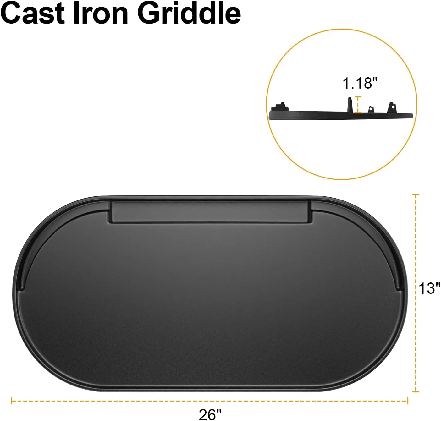 Cast Iron Cooking Griddle-Accessories for Coleman RoadTrip Swaptop Grill,Full Size Grill Griddle with Carry Bag for Outdoor BBQ and Camping,Nonstick