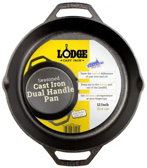 Cast Iron Seasoned 12" Dual Handle Pan